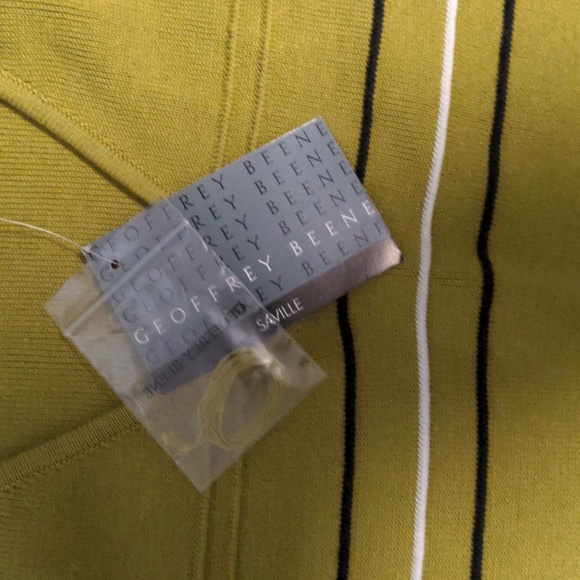 Geoffrey Beene woman's size XL Green Stripes V-Neck Sweater - Picture 4 of 5